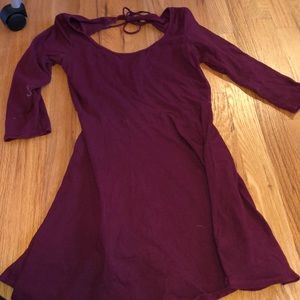 Maroon quarter sleeve dress